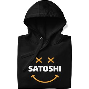 Satoshi Smiley - Bitcoin Hoodie - Unisex - Kleur Zwart - Maat S | Bitcoin cadeau| Crypto cadeau| Bitcoin Trui| Crypto Trui| Crypto Hoodie| Bitcoin Hoodie| Bitcoin Merch| Crypto Merch| Bitcoin Kleding| Crypto Kleding