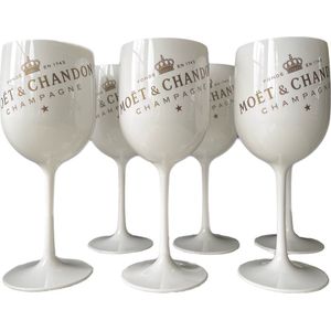 Moët & Chandon Ice - 6 stuks Champagne Glazen (Wit) - Acryl