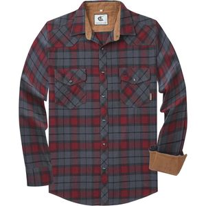 Heren Overhemd Flanel Lange Mouwen Geruit met Drukknopen Katoen