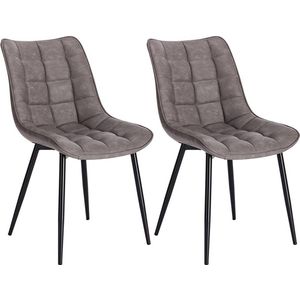 Rootz Set van 2 eetkamerstoelen - Elegante zitting - Comfortabele stoelen - Kunstleer - Ergonomisch en duurzaam - Antislip - 46 x 40,5 cm zitting