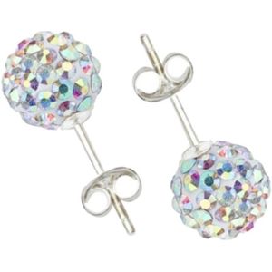 Fako Bijoux® - Oorbellen - Disco Dots Steker - Wit MC