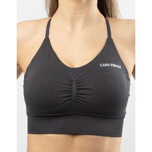 Verity Sportbra | CAPO FINALE - Sportbra's | M | Kleur Grijs | Sportkleding | Activewear | Gymkleding | Fitnesskleding | Sportoutfit | Fitness | Hardlopen | Crossfit | Yoga | Pilates | Krachttraining