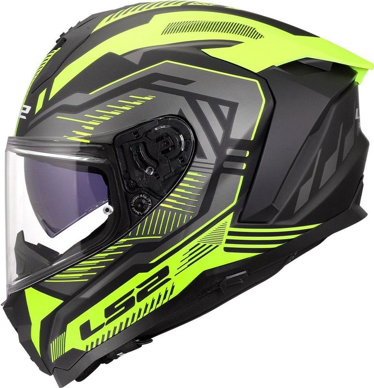 LS2 FF817 Challenger II helm Dravix mat zwart geel L