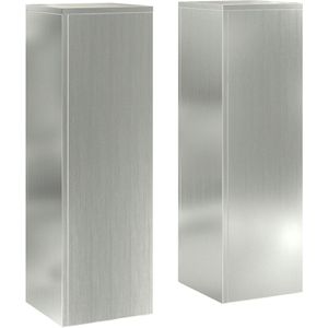 vidaXL - Buiten - Plantenstands - Pilar - 2 - stuks - 24x24x75 - cm - Verzinkt - Staal