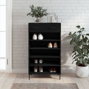 The Living Store Schoenenkast - 60 x 35 x 105 cm - Bewerkt hout en ijzer