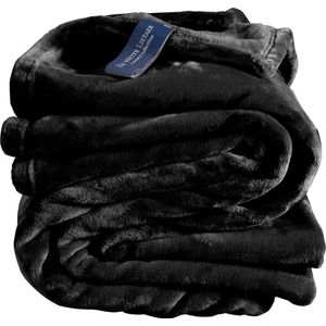 De Witte Lietaer Fleece deken Cosy Black - 150 x 200 cm - Zwart