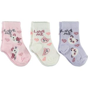 Set van 3 paar babysokken meisjes - Love me baby sokjes