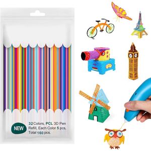 3D Pen Filament 2.5mm - 160Pcs - 32 Kleuren - 3D Doodler Pen Navulling - Filament 3 Doodler PCL - Lage Print Temperatuur - Geschikt voor 3 Doodler Start