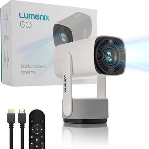 Lumenix X1 PRO Mini Beamer - 4K - Android 11.0 - WiFi 6 - Bluetooth 5.2 - Wit