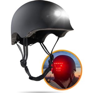 R2B® Fietshelm Volwassenen - LED-verlichting - Maat M - 54-58 cm - Fietshelm Dames Elektrische Fiets - Fietshelm Heren -Ook als Skatehelm/Skeelerhelm - Fiets Helm