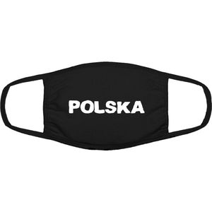 Polska mondkapje | Polen gezichtsmasker | bescherming | bedrukt | logo | Zwart mondmasker van katoen, uitwasbaar & herbruikbaar. Geschikt voor OV