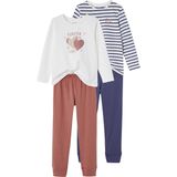 Vertbaudet Set van 2 meisjespyjama's met hartjes