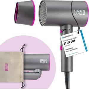 LEBENLANG - Fohn - Ionische Fohn - Ionische Haardroger - 2100 W – Anti-spliss met Koude Luchtmodus - Reishaardroger Opvouwbaar Klein - Ionenhaardroger - Voorkom Splijtende Haarpunten