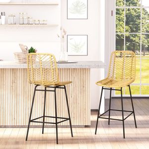 Barkrukken - Stijlvol design - Comfortabele zitting - Geel
