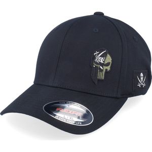 Hatstore- Pirate Army Skull Black Wooly Combed Flexfit - Army Head Cap