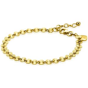 Zinzi gold plated zilveren armband met ronde schakels zonnestralen 4,3mm breed ZIA2272G