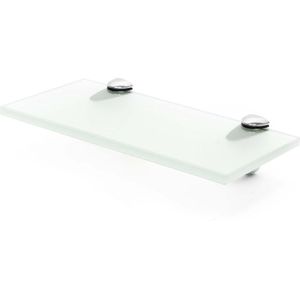 Glazen Planchet, mat glas badkamer wandplank - RVS Hangend veiligheidsglas muurbevestiging badkamerplank badkamerrekje. 200 x 80 mm gesatineerd glas - MultiStrobe