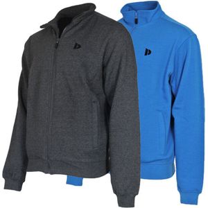 2 Pack Donnay sweater zonder capuchon - Sporttrui - Heren - Maat XXL - Charc-marl&True blue (537)