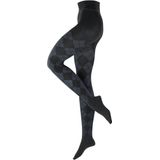 Burlington Elegant Essence gedessineerd katoen panty dames grijs - maat 36-38