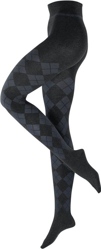 Burlington Elegant Essence gedessineerd katoen panty dames grijs - maat 36-38