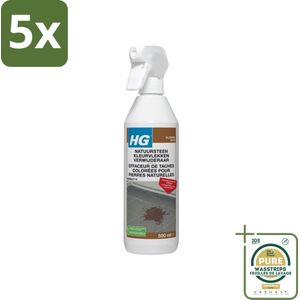 5 x HG Natuursteen Vlekken Verwijderaar 500 ml - Grootverpakking - Natuursteen Vlekken Verwijderaar - Vlekken Verwijderen Natuursteen - Kleurvlekken Verwijderen - Marmer Vlekken Verwijderen - Natuursteen Reinigen