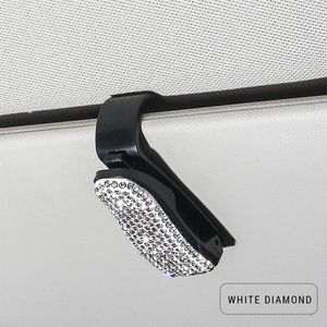 T.O.M. - Auto zonnebrilhouder - Strass -Diamant- Brilhouder- Kaarthouder - Autoaccessoire- Bling- Diamond