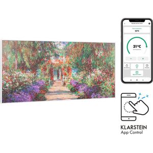 Klarstein Wonderwall Air Art Smart - 700W - Infrarood Verwarming - 120X60CM - Smart Home - 98% Energieconversie - Milieuvriendelijk - Zonder Stof En Lawaai - Praktisch - Elegant - Wandmontage - Aangenaam Als De Zon - Te Bedienen Met App - Tuinpad