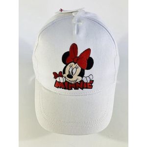Disney Minnie Mouse cap - pet - katoen - geborduurd - wit - maat 54 cm (5-8 jaar)