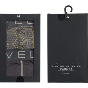 Cavello Boxershorts 2 pack - Heren - Maat S - Grijs/PrintedGrijs/Geel