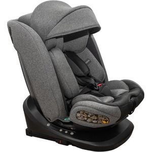 Thuys – Autostoel – Kinderstoel Auto – Isofix – Kinderzitje – 360° Draaibare Zitverhoger – Verstelbare Rugleuning – Hoogwaardig Materiaal – Safe – Grijs