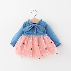 Baby Garden baby jurk denim look roze maat 80