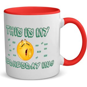 Akyol - this is my wednesday mug koffiemok - theemok - rood - Koffie - iemand die houdt van koffie - kopje koffie - woensdag koffie - koffie liefhebbers - quote - verjaardagscadeau - cadeau - kado - gift - geschenk - verrassing - 350 ML inhoud
