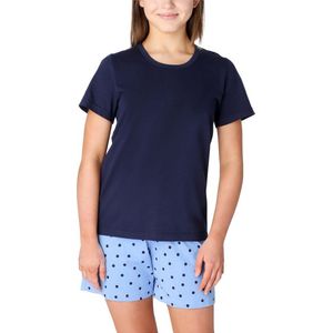 Merry Style Dames Pyjama - Korte mouwen - Korte broek - Katoen - MS-MS10-265-PJ - Marine/Blauw/Punten - 158