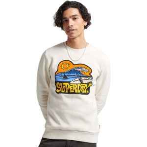 Superdry Vintage Travel Sticker Sweatshirt Wit L Man