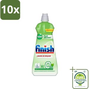 10 x Finish Eco - Glansspoelmiddel - 0% Schadelijke Ingrediënten - Tot 80 Afwasbeurten - 400ml - Grootverpakking - Glansmiddel - Vaatwasser - Ecologisch - Milieuvriendelijk - Finish Eco
