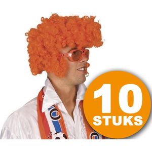 Oranje Pruik | 10 stuks Oranje Feestpruik ""Rock Star"" | Feestartikelen Oranje Hoofddeksel | Feestkleding EK/WK Voetbal