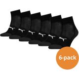 Puma - Cushioned Quartersokken - Zwart - 6-pack - Sportsokken