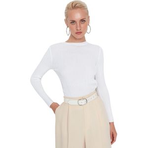 Trendyol Oranje Basic Gebreide Trui Met Ronde Hals Twoaw23Kz01249