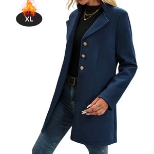 Bovista Mantel Dames - Tussenmantel - Jas - Mantelpakje - Trenchcoat - Overjas - Overcoat - Winter - Marineblauw - S