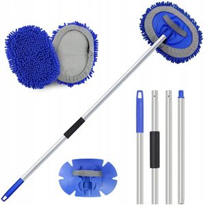 Auto Wasborstel Mop Telescoopsteel 160cm - Zacht Microvezel