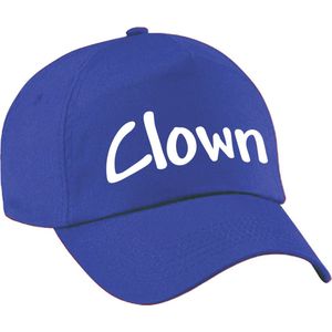 Clown verkleed pet blauw voor kinderen - baseball cap - carnaval verkleedaccessoire voor kostuum