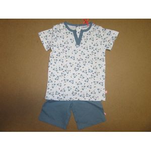Noukie's - Zomer pyjama - Wit met groen - Nouky beertje - 2 jaar 92