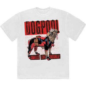Marvel Deadpool - Dogpool Smells Like Trouble Heren T-shirt - S - Wit