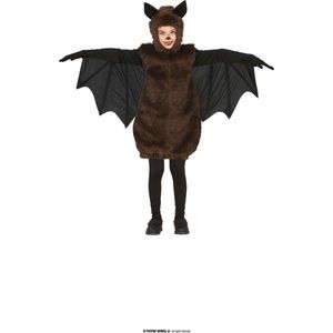 Guirca - Vleermuis Kostuum - Angstaanjagende Vleermuis Rodriguez Kind Kostuum - Bruin, Zwart - 10 - 12 jaar - Halloween - Verkleedkleding