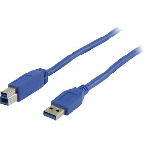 USB-A naar USB-B kabel - USB3.0 - tot 0,9A / blauw - 0,50 meter