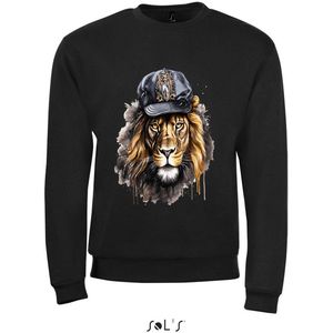 Sweatshirt 2-158an03 Leeuw met gouden kettingen