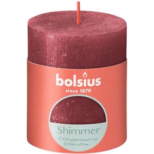 Bolsius Rustiek Stompkaars Hoogte 8 cm - Ø68 mm Rood