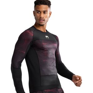 Venum G-Fit Air Rashguard L/S Diepzwart Vuurrood - S