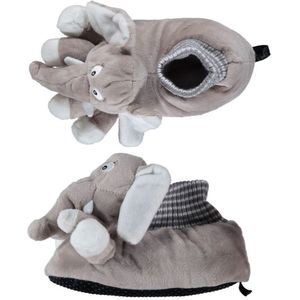 Apollo - Dieren Sloffen - Grijs - Pluche Dierensloffen Olifantenkop - Voor Kinderen