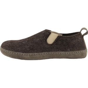 Travelin' In-Home Dames Sloffen - Wollen Pantoffels - Suede zool - Bruin